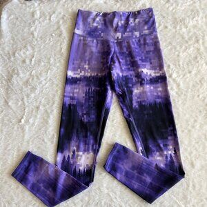 Champion Purple Pixel Forest Print DuoDry Athletic Leggings Small